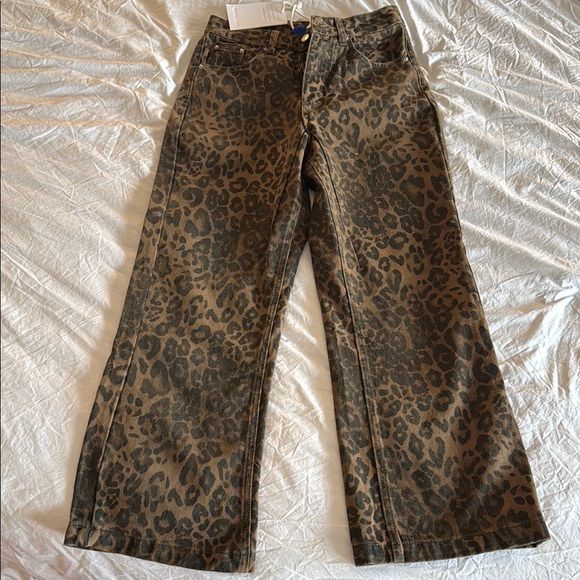 Aelfric Eden Denim - Aelfric Eden Brown Leopard Print Flare Jeans